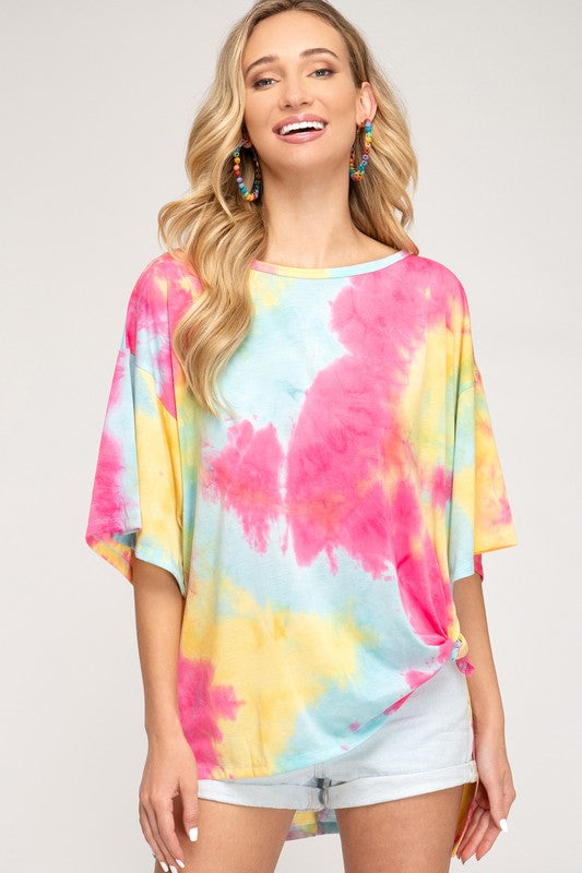 Tie Dye Oversized Knit Shirt